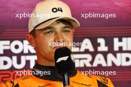 Lando Norris (GBR) McLaren in the post qualifying FIA Press Conference. 24.08.2024. Formula 1 World Championship, Rd 15, Dutch Grand Prix, Zandvoort, Netherlands, Qualifying Day.