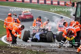 Marshals clear the circuit after Logan Sargeant (USA) Williams Racing FW46 crashed in the third practice session. 24.08.2024. Formula 1 World Championship, Rd 15, Dutch Grand Prix, Zandvoort, Netherlands, Qualifying Day.