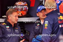 (L to R): Christian Horner (GBR) Red Bull Racing Team Principal with Max Verstappen (NLD) Red Bull Racing and Dr Helmut Marko (AUT) Red Bull Motorsport Consultant. 24.08.2024. Formula 1 World Championship, Rd 15, Dutch Grand Prix, Zandvoort, Netherlands, Qualifying Day.