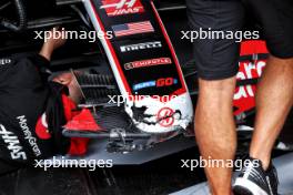 Damaged nosecone and front wing of Nico Hulkenberg (GER) Haas VF-24 who crashed in the third practice session. 24.08.2024. Formula 1 World Championship, Rd 15, Dutch Grand Prix, Zandvoort, Netherlands, Qualifying Day.