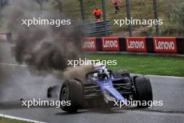 Logan Sargeant (USA) Williams Racing FW46 crashed in the third practice session. 24.08.2024. Formula 1 World Championship, Rd 15, Dutch Grand Prix, Zandvoort, Netherlands, Qualifying Day.