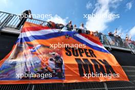 Circuit atmosphere - fans in the grandstand and a banner for Max Verstappen (NLD) Red Bull Racing. 24.08.2024. Formula 1 World Championship, Rd 15, Dutch Grand Prix, Zandvoort, Netherlands, Qualifying Day.