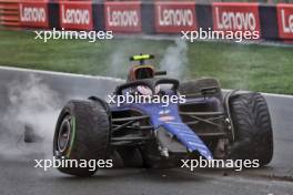 Logan Sargeant (USA) Williams Racing FW46 crashed in the third practice session. 24.08.2024. Formula 1 World Championship, Rd 15, Dutch Grand Prix, Zandvoort, Netherlands, Qualifying Day.