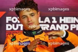 Lando Norris (GBR) McLaren in the post qualifying FIA Press Conference. 24.08.2024. Formula 1 World Championship, Rd 15, Dutch Grand Prix, Zandvoort, Netherlands, Qualifying Day.