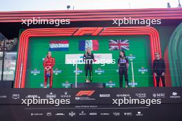 The podium (L to R): Maya Weug (NLD) Prema, second; Doriane Pin (FRA) Prema Racing, race winner; Abbi Pulling (GBR) Rodin Motorsport, third. 25.08.2024. FIA Formula Academy, Rd 4, Race 2, Zandvoort, Netherlands, Sunday.