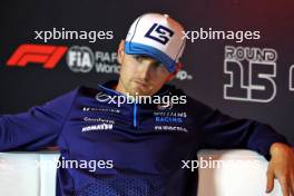 Logan Sargeant (USA) Williams Racing in the FIA Press Conference. 22.08.2024. Formula 1 World Championship, Rd 15, Dutch Grand Prix, Zandvoort, Netherlands, Preparation Day.