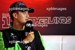 Zhou Guanyu (CHN) Sauber in the FIA Press Conference. 22.08.2024. Formula 1 World Championship, Rd 15, Dutch Grand Prix, Zandvoort, Netherlands, Preparation Day.