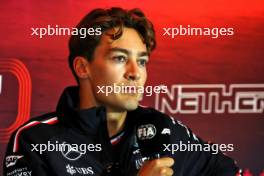 George Russell (GBR) Mercedes AMG F1 in the FIA Press Conference. 22.08.2024. Formula 1 World Championship, Rd 15, Dutch Grand Prix, Zandvoort, Netherlands, Preparation Day.