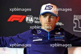 Logan Sargeant (USA) Williams Racing in the FIA Press Conference. 22.08.2024. Formula 1 World Championship, Rd 15, Dutch Grand Prix, Zandvoort, Netherlands, Preparation Day.