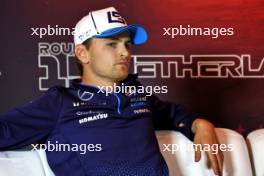 Logan Sargeant (USA) Williams Racing in the FIA Press Conference. 22.08.2024. Formula 1 World Championship, Rd 15, Dutch Grand Prix, Zandvoort, Netherlands, Preparation Day.