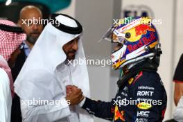 (L to R): Mohammed Bin Sulayem (UAE) FIA President with Sergio Perez (MEX) Red Bull Racing in qualifying parc ferme. 08.03.2024. Formula 1 World Championship, Rd 2, Saudi Arabian Grand Prix, Jeddah, Saudi Arabia, Qualifying Day.