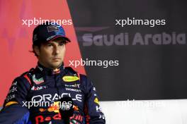 Sergio Perez (MEX) Red Bull Racing in the post qualifying FIA Press Conference. 08.03.2024. Formula 1 World Championship, Rd 2, Saudi Arabian Grand Prix, Jeddah, Saudi Arabia, Qualifying Day.