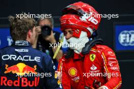 (L to R): Max Verstappen (NLD) Red Bull Racing with Charles Leclerc (MON) Ferrari in qualifying parc ferme. 08.03.2024. Formula 1 World Championship, Rd 2, Saudi Arabian Grand Prix, Jeddah, Saudi Arabia, Qualifying Day.