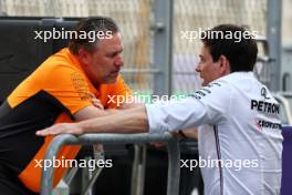 (L to R): Zak Brown (USA) McLaren Executive Director with Toto Wolff (GER) Mercedes AMG F1 Shareholder and Executive Director. 08.03.2024. Formula 1 World Championship, Rd 2, Saudi Arabian Grand Prix, Jeddah, Saudi Arabia, Qualifying Day.