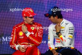 (L to R): second placed Charles Leclerc (MON) Ferrari with third placed Sergio Perez (MEX) Red Bull Racing in qualifying parc ferme. 08.03.2024. Formula 1 World Championship, Rd 2, Saudi Arabian Grand Prix, Jeddah, Saudi Arabia, Qualifying Day.