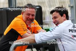 (L to R): Zak Brown (USA) McLaren Executive Director with Toto Wolff (GER) Mercedes AMG F1 Shareholder and Executive Director. 08.03.2024. Formula 1 World Championship, Rd 2, Saudi Arabian Grand Prix, Jeddah, Saudi Arabia, Qualifying Day.