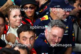 Geri Horner (GBR) Singer with husband Christian Horner (GBR) Red Bull Racing Team Principal and Adrian Newey (GBR) Red Bull Racing Chief Technical Officer in parc ferme. 09.03.2024. Formula 1 World Championship, Rd 2, Saudi Arabian Grand Prix, Jeddah, Saudi Arabia, Race Day.