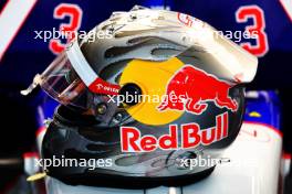 The helmet of Daniel Ricciardo (AUS) RB VCARB 01. 07.03.2024. Formula 1 World Championship, Rd 2, Saudi Arabian Grand Prix, Jeddah, Saudi Arabia, Practice Day.