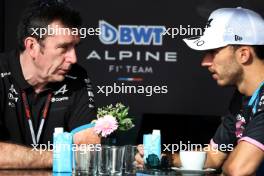 (L to R): Bruno Famin (FRA) Alpine Motorsports Vice President with Pierre Gasly (FRA) Alpine F1 Team. 06.03.2024. Formula 1 World Championship, Rd 2, Saudi Arabian Grand Prix, Jeddah, Saudi Arabia, Preparation Day.