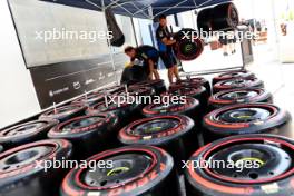 Paddock atmosphere - Red Bull Racing mechanics with Pirelli tyres. 06.03.2024. Formula 1 World Championship, Rd 2, Saudi Arabian Grand Prix, Jeddah, Saudi Arabia, Preparation Day.