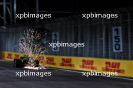 Valtteri Bottas (FIN) Sauber C44 sends sparks flying. 20.09.2024. Formula 1 World Championship, Rd 18, Singapore Grand Prix, Marina Bay Street Circuit, Singapore, Practice Day.