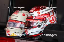 Helmets for Kevin Magnussen (DEN) Haas F1 Team. 20.09.2024. Formula 1 World Championship, Rd 18, Singapore Grand Prix, Marina Bay Street Circuit, Singapore, Practice Day.