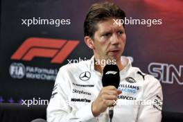 James Vowles (GBR) Williams Racing Team Principal in the FIA Press Conference. 20.09.2024. Formula 1 World Championship, Rd 18, Singapore Grand Prix, Marina Bay Street Circuit, Singapore, Practice Day.