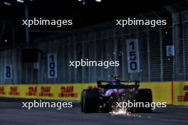 Pierre Gasly (FRA) Alpine F1 Team A524 sends sparks flying. 20.09.2024. Formula 1 World Championship, Rd 18, Singapore Grand Prix, Marina Bay Street Circuit, Singapore, Practice Day.