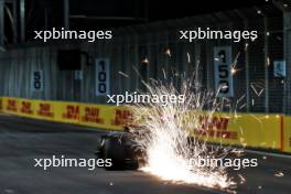 Kevin Magnussen (DEN) Haas VF-24 sends sparks flying. 20.09.2024. Formula 1 World Championship, Rd 18, Singapore Grand Prix, Marina Bay Street Circuit, Singapore, Practice Day.