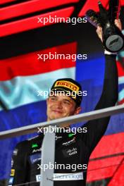 Race winner Lando Norris (GBR) McLaren celebrates on the podium. 22.09.2024. Formula 1 World Championship, Rd 18, Singapore Grand Prix, Marina Bay Street Circuit, Singapore, Race Day.