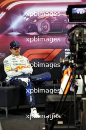 Max Verstappen (NLD) Red Bull Racing in the post race FIA Press Conference. 22.09.2024. Formula 1 World Championship, Rd 18, Singapore Grand Prix, Marina Bay Street Circuit, Singapore, Race Day.