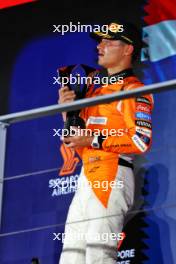 Race winner Lando Norris (GBR) McLaren celebrates on the podium. 22.09.2024. Formula 1 World Championship, Rd 18, Singapore Grand Prix, Marina Bay Street Circuit, Singapore, Race Day.