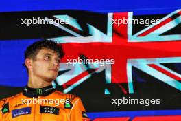 Race winner Lando Norris (GBR) McLaren celebrates on the podium. 22.09.2024. Formula 1 World Championship, Rd 18, Singapore Grand Prix, Marina Bay Street Circuit, Singapore, Race Day.