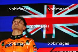 Race winner Lando Norris (GBR) McLaren celebrates on the podium. 22.09.2024. Formula 1 World Championship, Rd 18, Singapore Grand Prix, Marina Bay Street Circuit, Singapore, Race Day.