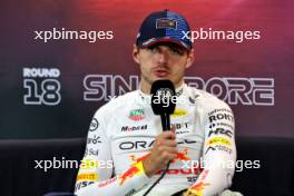 Max Verstappen (NLD) Red Bull Racing in the post race FIA Press Conference. 22.09.2024. Formula 1 World Championship, Rd 18, Singapore Grand Prix, Marina Bay Street Circuit, Singapore, Race Day.