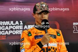 Lando Norris (GBR) McLaren in the FIA Press Conference. 21.09.2024. Formula 1 World Championship, Rd 18, Singapore Grand Prix, Marina Bay Street Circuit, Singapore, Qualifying Day.