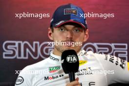 Max Verstappen (NLD) Red Bull Racing in the FIA Press Conference. 21.09.2024. Formula 1 World Championship, Rd 18, Singapore Grand Prix, Marina Bay Street Circuit, Singapore, Qualifying Day.