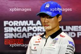 Yuki Tsunoda (JPN) RB in the FIA Press Conference. 19.09.2024. Formula 1 World Championship, Rd 18, Singapore Grand Prix, Marina Bay Street Circuit, Singapore, Preparation Day.