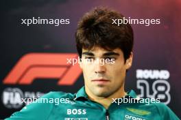 Lance Stroll (CDN) Aston Martin F1 Team in the FIA Press Conference. 19.09.2024. Formula 1 World Championship, Rd 18, Singapore Grand Prix, Marina Bay Street Circuit, Singapore, Preparation Day.