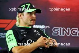 Valtteri Bottas (FIN) Sauber in the FIA Press Conference. 19.09.2024. Formula 1 World Championship, Rd 18, Singapore Grand Prix, Marina Bay Street Circuit, Singapore, Preparation Day.