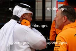(L to R): Sheikh Mohammed bin Essa Al Khalifa (BRN) CEO of the Bahrain Economic Development Board and McLaren Shareholder with Zak Brown (USA) McLaren Executive Director. 23.02.2024. Formula 1 Testing, Sakhir, Bahrain, Day Three.