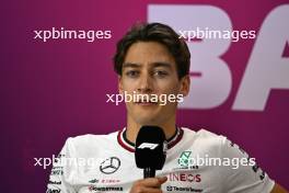 George Russell (GBR) Mercedes AMG F1 in the FIA Press Conference. 22.02.2024. Formula 1 Testing, Sakhir, Bahrain, Day Two.