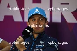 Alexander Albon (THA) Williams Racing in the FIA Press Conference. 22.02.2024. Formula 1 Testing, Sakhir, Bahrain, Day Two.