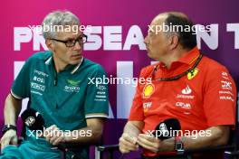 (L to R): Mike Krack (LUX) Aston Martin F1 Team, Team Principal and Frederic Vasseur (FRA) Ferrari Team Principal in the FIA Press Conference. 21.02.2024. Formula 1 Testing, Sakhir, Bahrain, Day One.