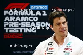 Toto Wolff (GER) Mercedes AMG F1 Shareholder and Executive Director in the FIA Press Conference. 21.02.2024. Formula 1 Testing, Sakhir, Bahrain, Day One.
