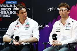 (L to R): Toto Wolff (GER) Mercedes AMG F1 Shareholder and Executive Director and James Vowles (GBR) Williams Racing Team Principal in the FIA Press Conference. 21.02.2024. Formula 1 Testing, Sakhir, Bahrain, Day One.