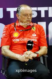 Frederic Vasseur (FRA) Ferrari Team Principal in the FIA Press Conference. 21.02.2024. Formula 1 Testing, Sakhir, Bahrain, Day One.