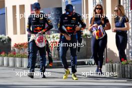 Max Verstappen (NLD) Red Bull Racing and Sergio Perez (MEX) Red Bull Racing. 21.02.2024. Formula 1 Testing, Sakhir, Bahrain, Day One.