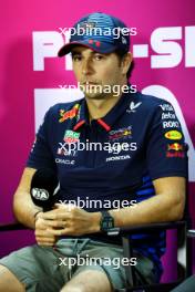 Sergio Perez (MEX) Red Bull Racing in the FIA Press Conference. 21.02.2024. Formula 1 Testing, Sakhir, Bahrain, Day One.