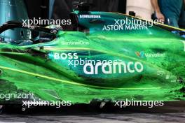 Lance Stroll (CDN) Aston Martin F1 Team AMR24 - flow-vis paint. 21.02.2024. Formula 1 Testing, Sakhir, Bahrain, Day One.